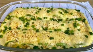 Rondelli de Abobrinha Recheado com Frango e Requeijão
