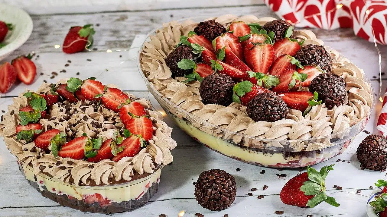Sobremesa de Travessa com Chocolate e Brigadeiro de Ninho