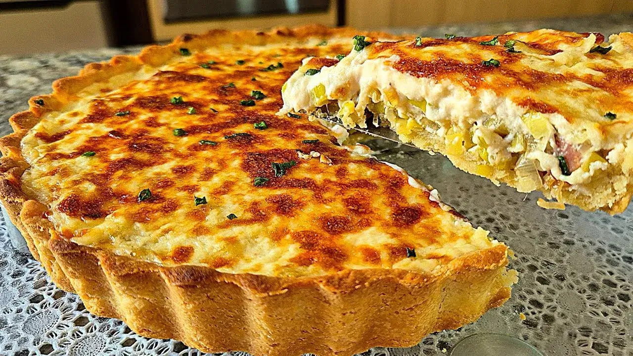 Quiche de bacon com alho-poró para ceia e comemorações