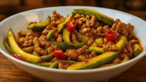 Abobrinha com Carne Moída Saborosa e Bem Temperada