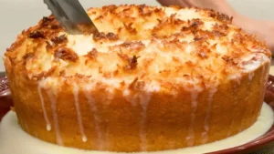 Bolo Pão Doce com Coco Fofinho e Úmido para o Café da Manhã