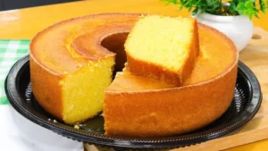 Bolo de Fubá Cozido Cremoso e Úmido Sem Farinha de Trigo