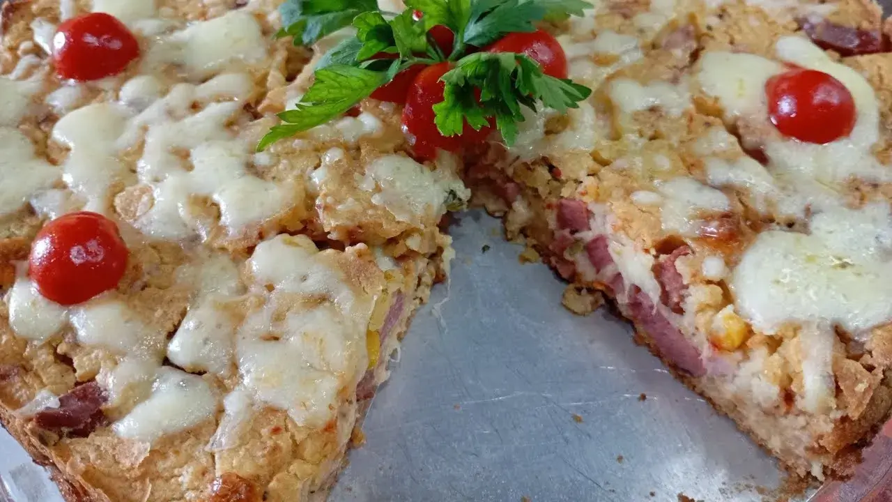 Torta de Frios Fácil com Arroz Reaproveitado