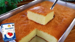 Bolo com Creme de Leite sem Farinha de Trigo Fácil para o Café da Tarde