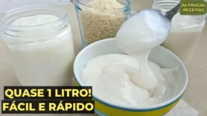 O creme de leite de arroz é uma alternativa vegetal usada para substituir o creme...