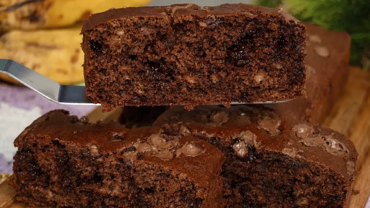Bolo de Banana com Chocolate Sem Trigo e Sem Leite Fácil de Fazer